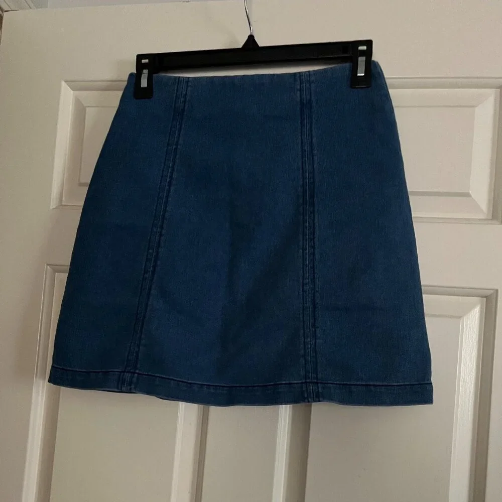 Jealous Tomato button down jean mini skirt S